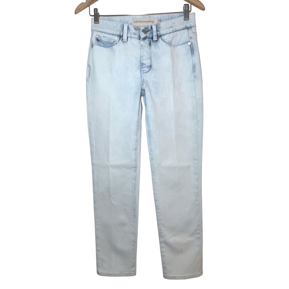 Soft Surroundings pale blue Wash Straight Leg Jeans Petite XS